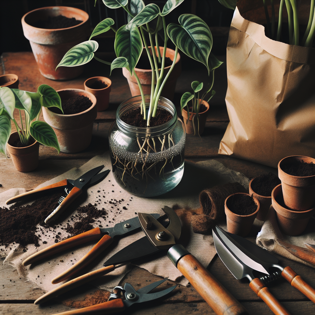 An image of Philodendron propagation supplies