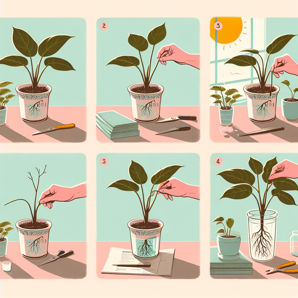 This image provides a visual guide to help you understand the process of propagating Philodendrons. It's designed to be easy to follow, making the propagation process accessible even to beginners.