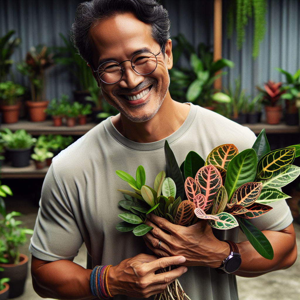 This image captures the joy and satisfaction that comes from nurturing and growing plants, specifically Philodendron cuttings. The person's happiness is evident, reflecting the therapeutic benefits of gardening and plant care. 