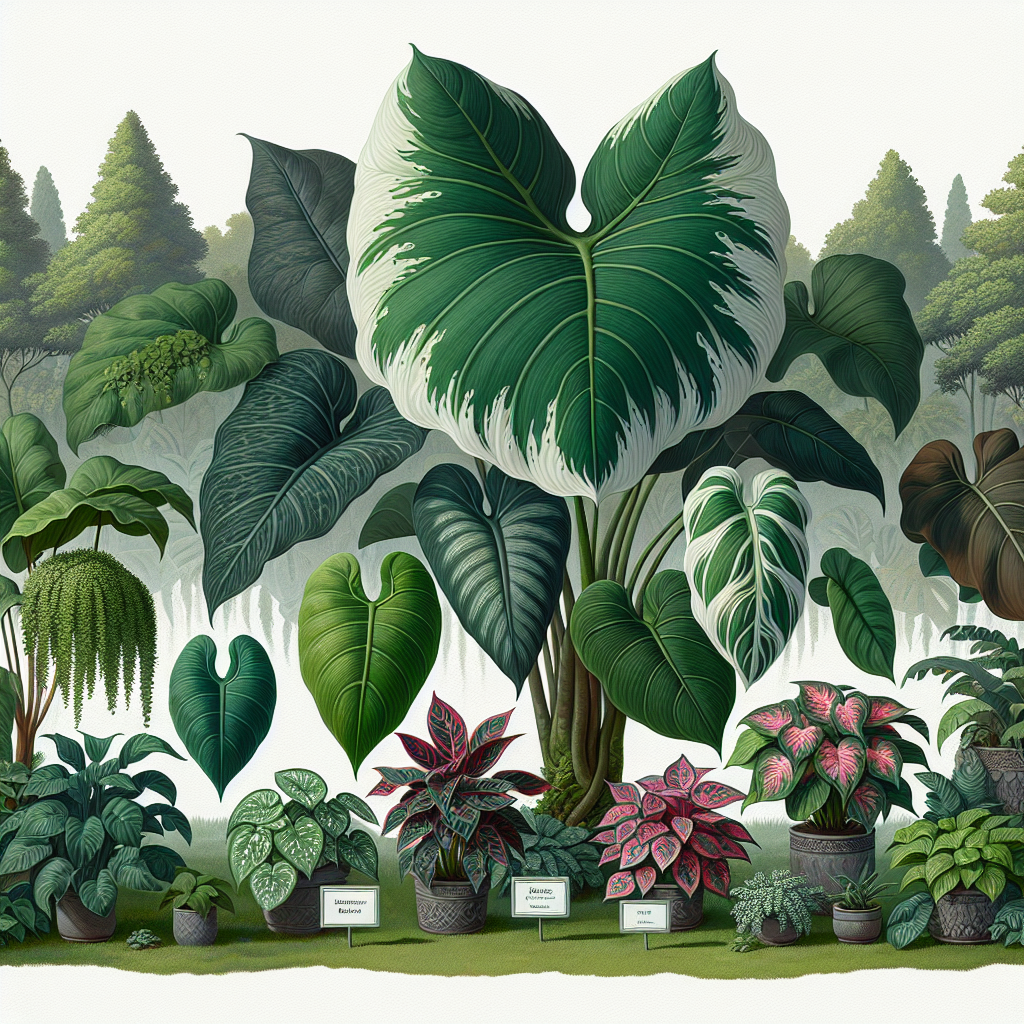 This collage showcases the diversity and beauty of the Philodendron genus, which includes a wide variety of plant species with different leaf shapes, sizes, and colors. Enjoy exploring the unique characteristics of each variety!